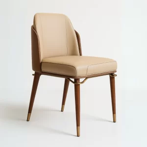 PALINA WOOD & LEATHER DINING CHAIR