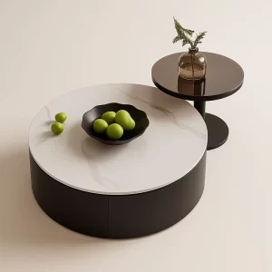 MALANA STONE TOP COFFEE TABLE 2 PIECE