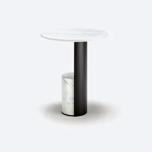 ARAMA WHITE MARBLE ROUND TOP SIDE TABLE - preorder 60 days