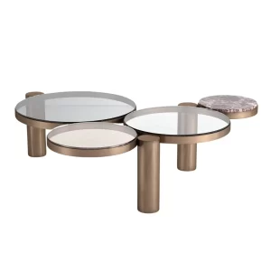 TOLINA ROUND GLASS TOP COFFEE TABLE - preorder 60 days