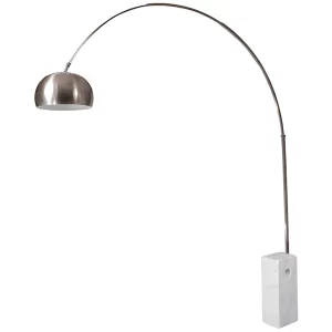 NOVA SILVER METAL & MARBLE BASE  FLOOR LAMP - preorder 60 days