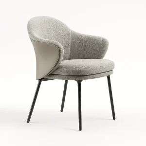 RONA GREY LEATHER & FABRIC DINING CHAIR