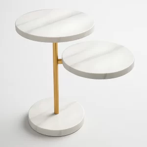 NORMI WHITE NATURAL STONE SIDE TABLE