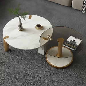 LOOM SINTERED STONE ROUND COFFFE TABLE 2 PIECE