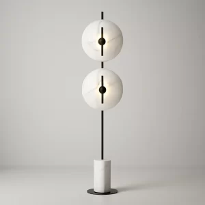 RINA WHITE RESINE & MARBLE FLOOR LAMP