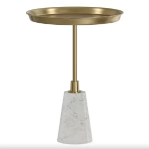 KALY MARBLE BASE & METAL TOP SIDE TABLE